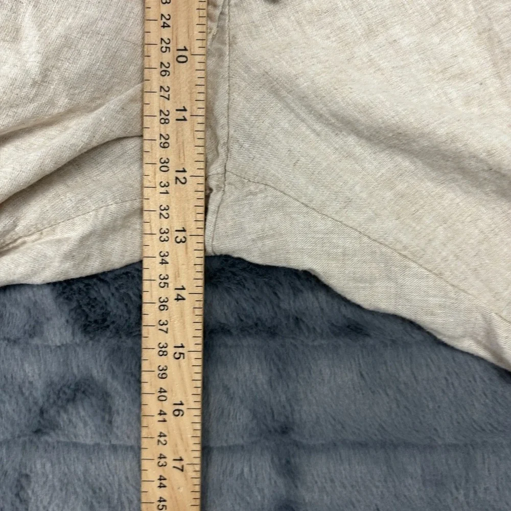 HM Mens Regular Fit Linen Blend Drawstring Pants Beige Oatmeal Size L